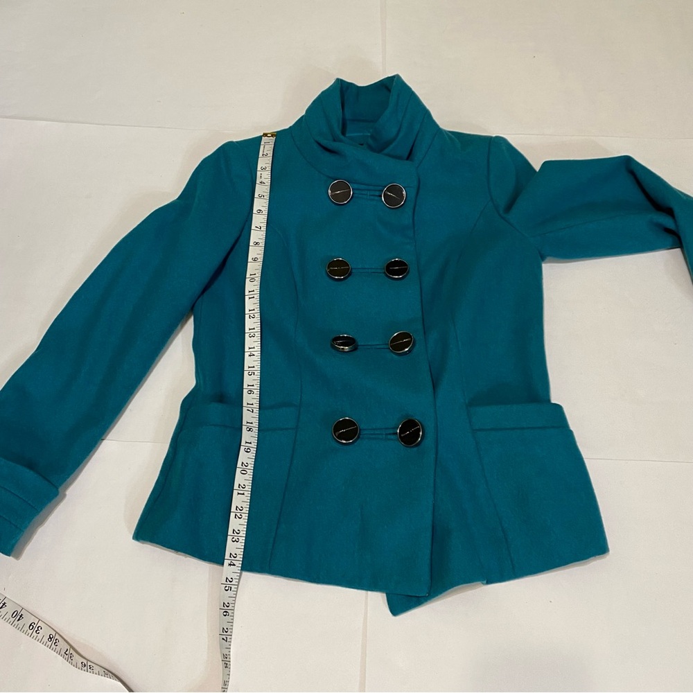 The Limited Turquoise Double-Breasted Pea Coat - Picture 11 of 16